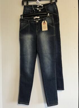 Lot of Two LEVI'S 710 Girl Jeans Super Skinny Sz 12 REG Dark Wash Stretch School